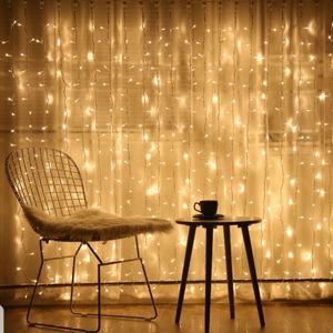 Warm White Remote Window Curtain String Lights